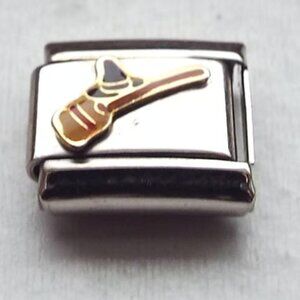 Enamel witch hat and broom 9mm stainless steel italian charm bracelet link new